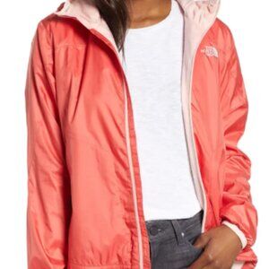 The‎ North Face Womens Reversible Hooded Jacket Coral Pink Fleece Lined M